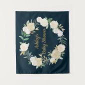 Boho Fall Wedding Backdrop Gold White Baby shower Wandkleed (Voorkant)