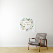 Boho Fall Wedding Backdrop Gold White Baby shower Wandkleed (In Situ (horizontaal))