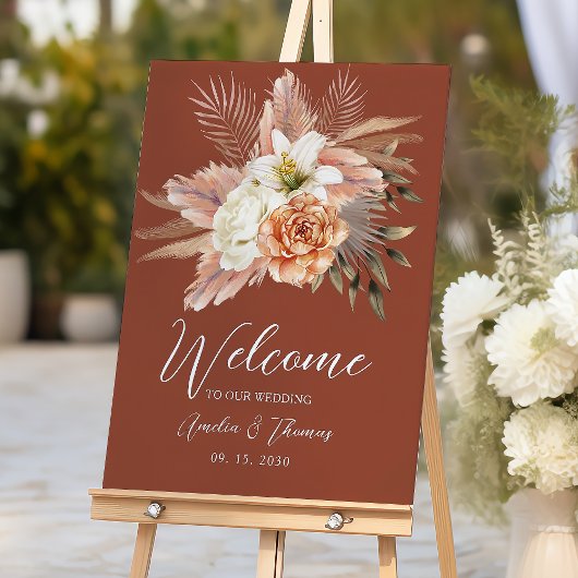 Boho Fall Wedding Welkomstbord Poster