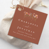Boho Fall Wildflower Terracotta Custom Wedding Bedankjes Labels