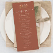 Boho Fall Wildflower Terracotta Rust Wedding Menu
