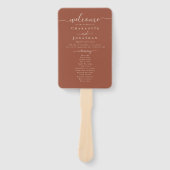 Boho Fall Wildflower Terracotta Wedding Ceremony Handwaaier (Voorkant)