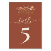 Boho Fall Wildflower Terracotta Wedding Kaart (Voorkant)