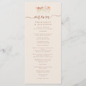 Boho Fall Wildflower Wedding Menu (Voorkant)