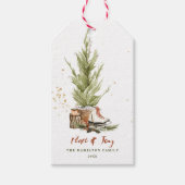  Boho Familie Kerst Waterverf Cadeaulabel (Voorkant)