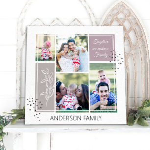 Boho FAMILY Photo Collage Script Modern Quote Canvas Afdruk