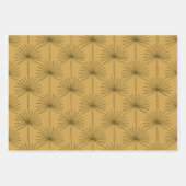 Boho Fan Palm Leaf Botanical Line Drawing Mustard Inpakpapier Vel (Voorkant)