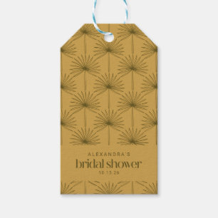 Boho Fan Palm Leaf Botanical Mustard Vrijgezellenf Cadeaulabel