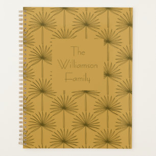 Boho Fan Palm Leaf Botanique Line Art Nom de famil