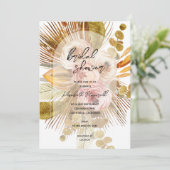 Boho Fan Palms Roos Vrijgezellenfeest Kaart (Staand voorkant)