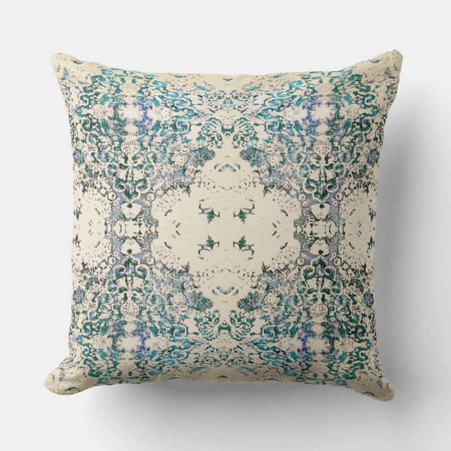 Boho  Fancy India Blue Bohemian Pillow Kussen (Voorkant)