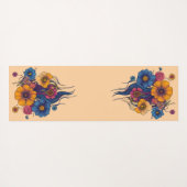 Boho Fantasy Vrouw met Bloemen Haar Yogamat (Achterkant (horizontaal))