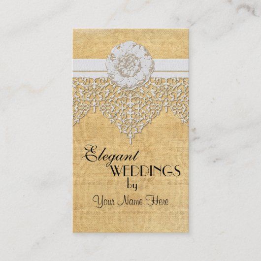 BOHO Faux Burlap in Lace gypsy moderne Mod-stijl Visitekaartje (Voorkant)