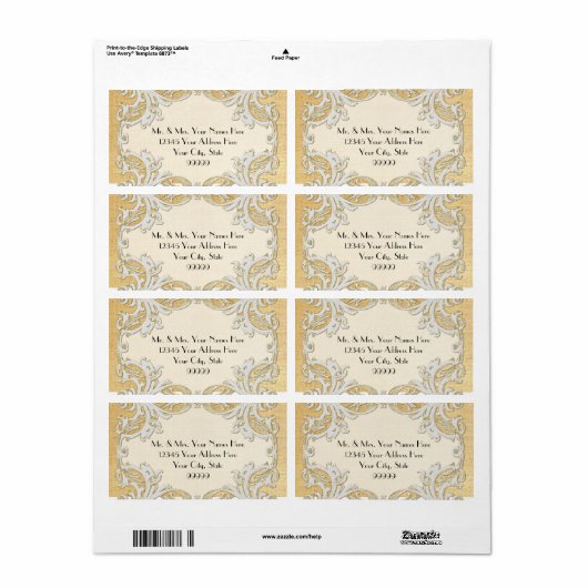 BOHO Faux Burlap in Lace gypsy moderne stijl Etiket (Full Sheet)