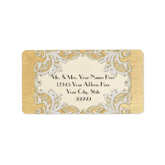 BOHO Faux Burlap in Lace gypsy moderne stijl Etiket (Voorkant)