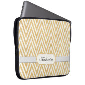 BOHO Faux Burlap n Lace Chevron modern model Laptop Sleeve (Voorkant Rechts)