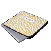 BOHO Faux Burlap n Lace Chevron modern model Laptop Sleeve (Voorkant onderkant)