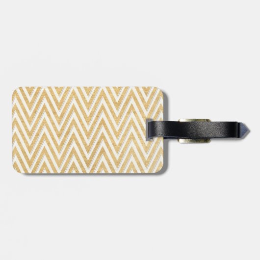 BOHO Faux Burlap n Lace Chevron moderne mod stijl Bagagelabel (Achterkant horizontaal)