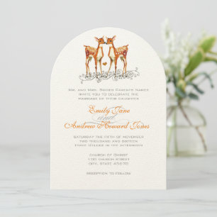 Boho Fawn Deer Childhood Sweathearts Weddenschap Kaart