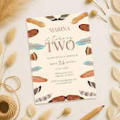 Boho Feather 2e Invitation anniversaire - Terracot