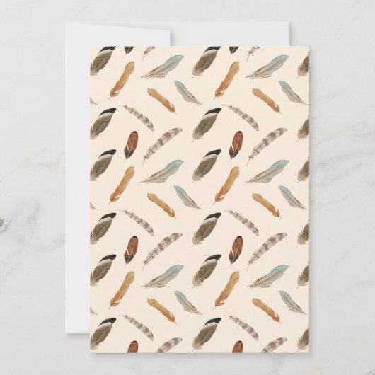 Boho Feather 2e Invitation anniversaire - Terracot (Dos)