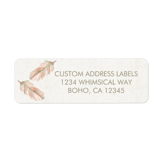 Boho Feather Adresetiketten Etiket (Voorkant)