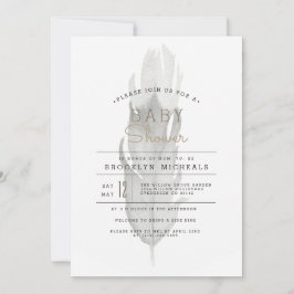 Boho Feather | BABY SHOWER WATERVERF Kaart