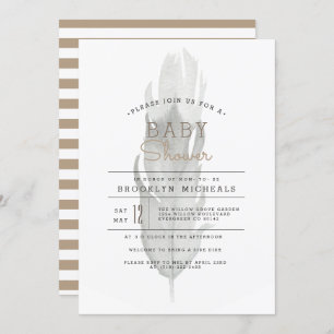 Boho Feather   BABY SHOWER WATERVERF Kaart