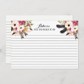 Boho Feather Beauful Floral Advice Kaarten (Voorkant / Achterkant)