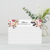 Boho Feather Beautiful Floral Conseils Cartes (Debout devant)