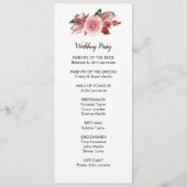 Boho Feather Bourgogne Rose Programmes de mariage (Dos)