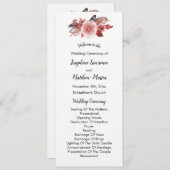 Boho Feather Bourgogne Rose Programmes de mariage (Devant / Derrière)