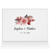 Boho Feather Bourgogne Rose Wreath Mariage Merci (Intérieur Horizontal (haut))