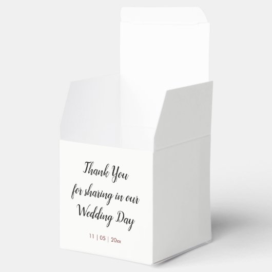 Boho Feather Bourgondië Roos krans monogram Bedankdoosjes (Geopend)