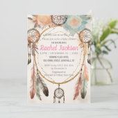 Boho Feather Dreamweaver Baby shower Waterverf Kaart (Staand voorkant)