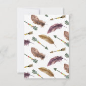 Boho Feather et Floral Wreath Invitation Anniversa (Dos)