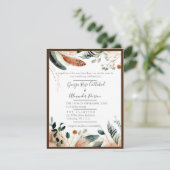 Boho Feather & Eucalyptus Faire-part de mariage (Debout devant)