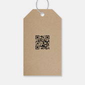 Boho Feather Floral Logo QR Code Hang Label W/Stri Cadeaulabel (Achterkant)
