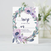 Boho Feather & Floral Wreath Wedding Réponse RSVP (Debout devant)