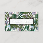 Boho Feather | Palm Pattern Stylish Visitekaartje (Achterkant)
