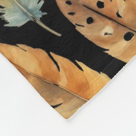 Boho Feather Pattern Fleece Deken (Hoek)