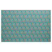 Boho Feather Pattern on Blauwgroen Stof (Yard (91,4 cm))