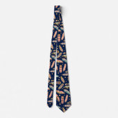 Boho Feather Pattern op Navy Blue Stropdas (Achterkant)
