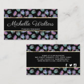 Boho Feather Pattern | Visitekaartje met goudvormi (Voorkant / Achterkant)