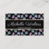 Boho Feather Pattern | Visitekaartje met goudvormi (Voorkant)