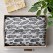 Boho Feather Pattern Waterverf Black en White Tissuepapier (Geschenk)
