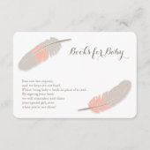 Boho Feather Pink en Grey Informatiekaartje (Voorkant)