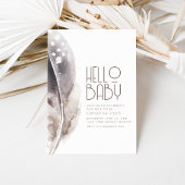 Boho Feather thème Baby shower Invitation
