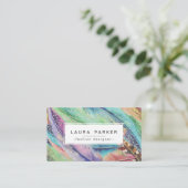 Boho Feather Waterverf Bohemian Chic Visitekaartje (Staand voorkant)