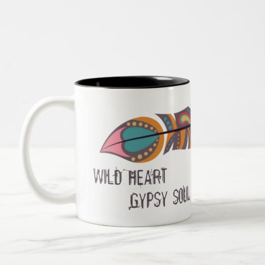 Boho Feather Wild Heart Gypsy Soul Mug (Gauche)